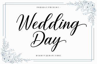 Elegant Wedding Day Font for Invitations and Diy Projects